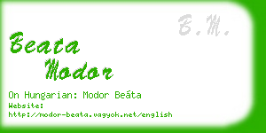 beata modor business card